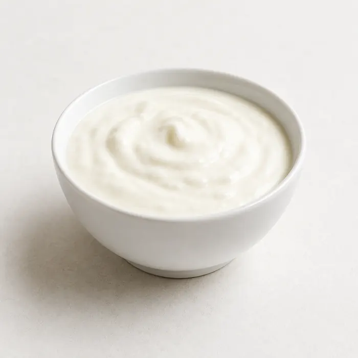 Tazón con yogurt natural.